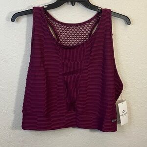 Nine West Burgundy Textured Sports Bra
